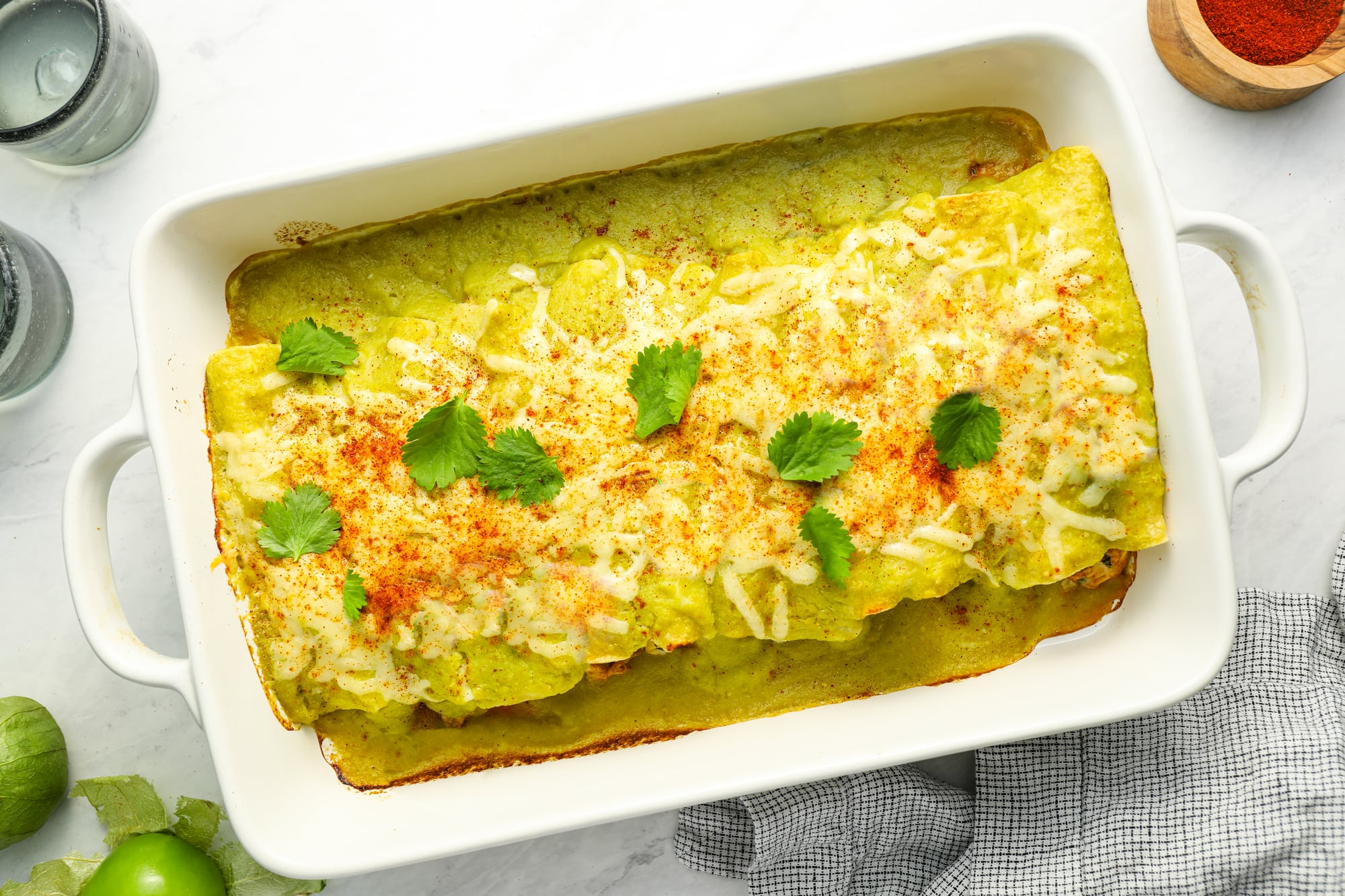 Chicken Enchiladas with Tomatillo Sauce